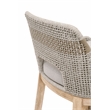 Pemberly Row Transitional Beige 2 Piece Flat Rope Wood Frame Counter Stool Set