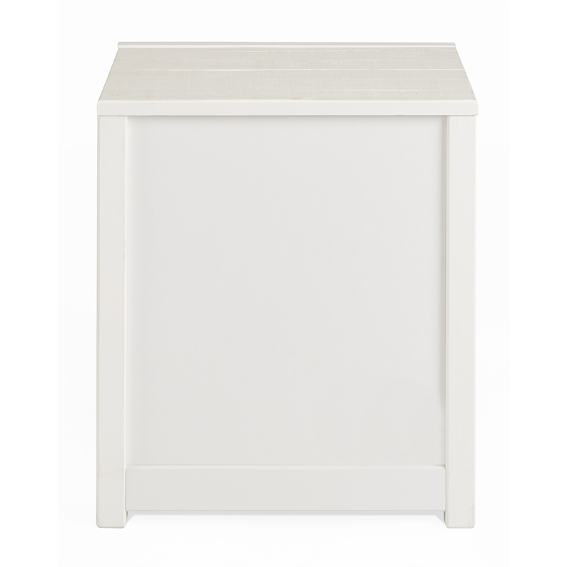 Pemberly Row Contemporary Nightstand with 2 Drawers in Shabby White Finish
