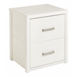 Pemberly Row Contemporary Nightstand with 2 Drawers in Shabby White Finish