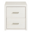 Pemberly Row Contemporary Nightstand with 2 Drawers in Shabby White Finish
