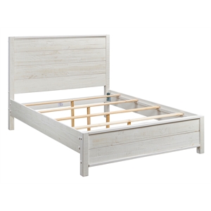 Pemberly Row Contemporary Bed Queen Size in Distract White Finish