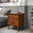 Pemberly Row Contemporary Mid-Century Night Stand in Castanho Finish