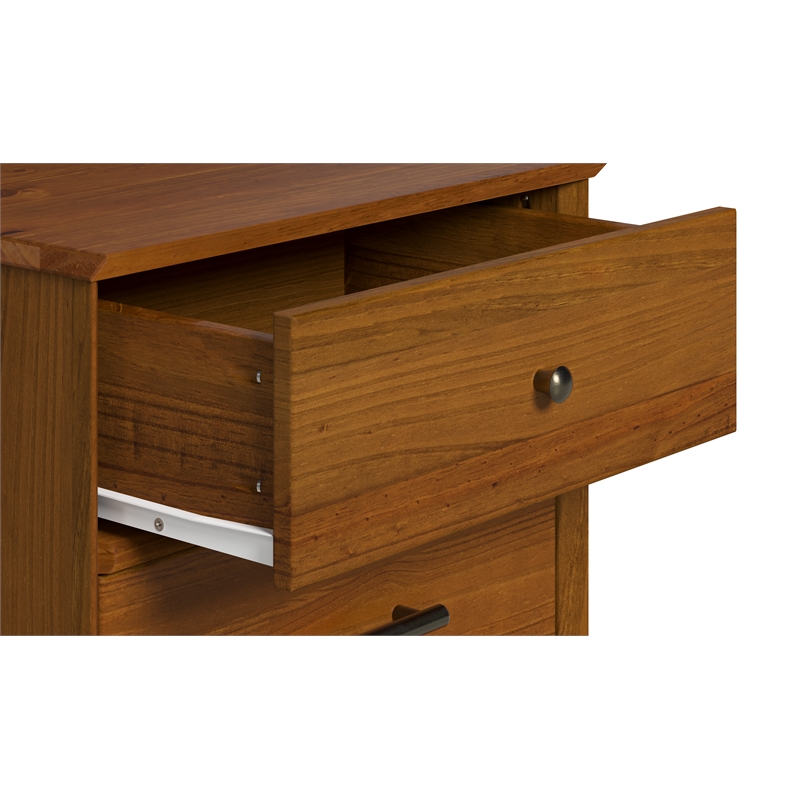 Pemberly Row Contemporary Mid-Century Night Stand in Castanho Finish