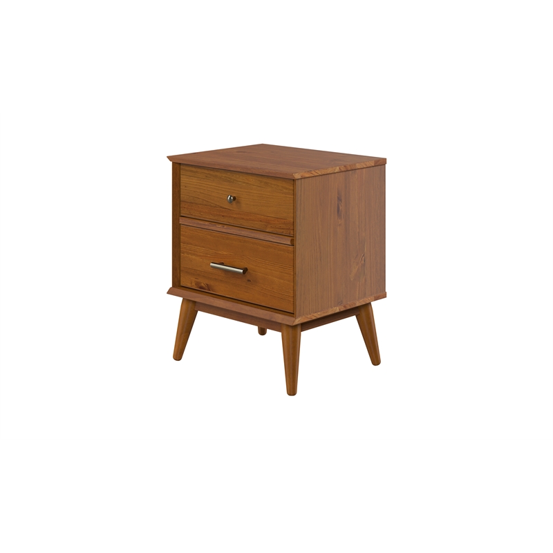 Pemberly Row Contemporary Mid-Century Night Stand in Castanho Finish