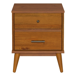 Pemberly Row Contemporary Mid-Century Night Stand in Castanho Finish