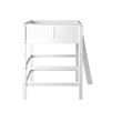 Pemberly Row Full Size High Loft Bed in Panel Headboard in White Finish