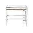 Pemberly Row Full Size High Loft Bed in Panel Headboard in White Finish