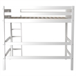 Pemberly Row Full Size High Loft Bed in Panel Headboard in White Finish