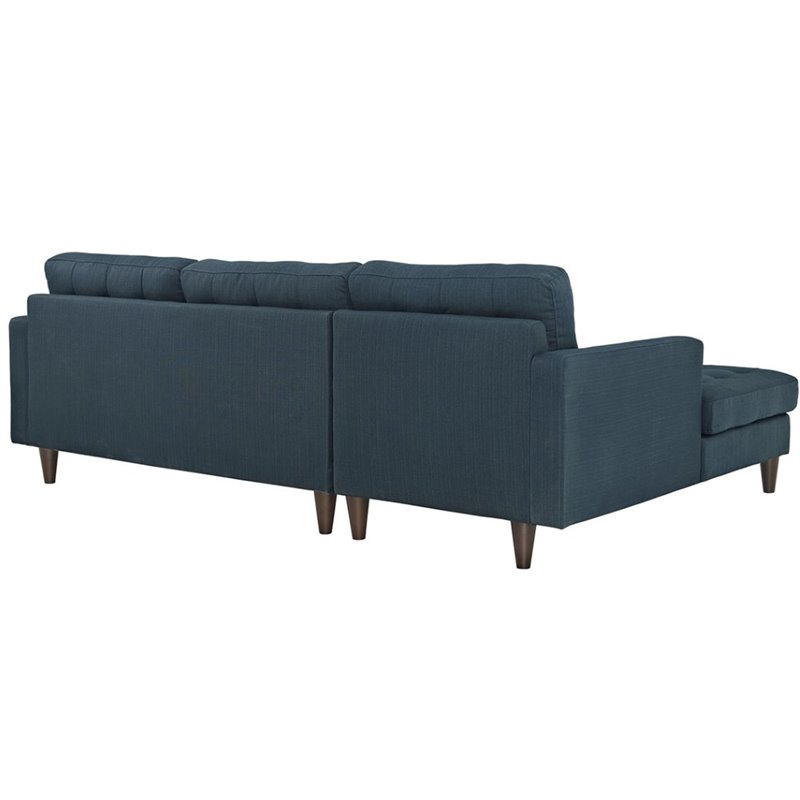 Pemberly Row Upholstered Fabric Left-Facing Sectional Sofa in Azure Blue