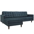 Pemberly Row Upholstered Fabric Left-Facing Sectional Sofa in Azure Blue