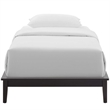 Pemberly Row Twin Modern Solid Wood Platform Bed Frame in Cappuccino
