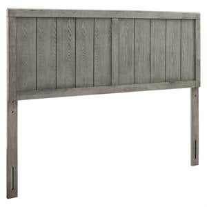 Pemberly Row Twin Modern Rubberwood and MDF Headboard in Gray