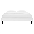 Pemberly Row Full Performance Velvet Platform Bed Frame in White