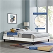 Pemberly Row Full Performance Velvet Platform Bed Frame in White