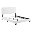 Pemberly Row Channel Tufted Performance Velvet Full Bed in White