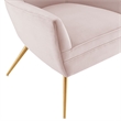 Pemberly Row Modern Tufted Performance Velvet Armchair in Pink/Gold