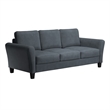 Pemberly Row Transitional 2 Piece Sofa and Loveseat Set in Dark Gray