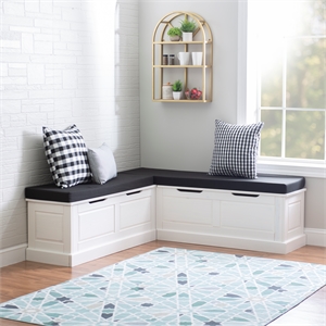 Pemberley Row Wood White Nook Rectangular Hidden Storage 62.4&quot Unassembled
