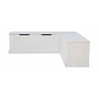 Pemberley Row Wood White Backless Nook Bench Pine Adjustable Hidden Storage 62.4