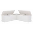 Pemberley Row Wood White Backless Nook Bench Pine Adjustable Hidden Storage 62.4