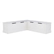 Pemberley Row Wood White Backless Nook Bench Pine Adjustable Hidden Storage 62.4