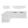 Pemberly Row Backless Wood Corner Breakfast Nook with Storage in White