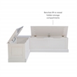 Pemberly Row Backless Wood Corner Breakfast Nook with Storage in White