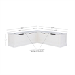 Pemberly Row Backless Wood Corner Breakfast Nook with Storage in White