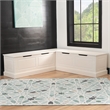 Pemberly Row Backless Wood Corner Breakfast Nook with Storage in White