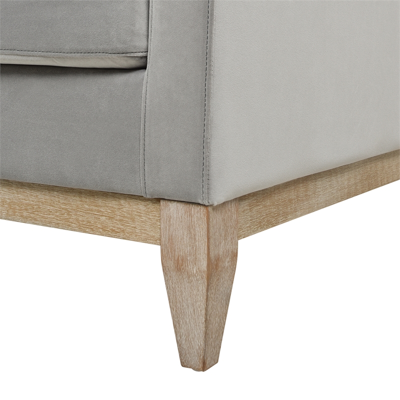 Pemberley Row Velvet Opal Gray Arm Chair Rectangular Reversible 36