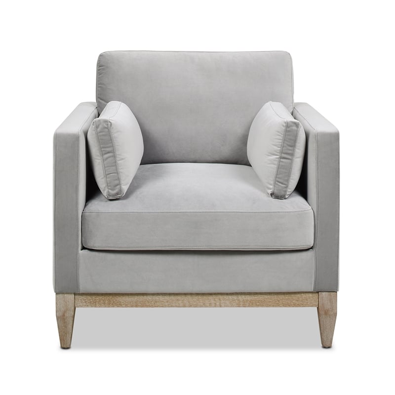 Pemberley Row Velvet Opal Gray Arm Chair Rectangular Reversible 36