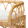 Pemberly Row Modern Bohemian Natural Rattan Bench with 1 Open Shelf in Brown