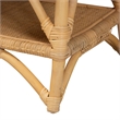 Pemberly Row Modern Bohemian Natural Rattan Bench with 1 Open Shelf in Brown