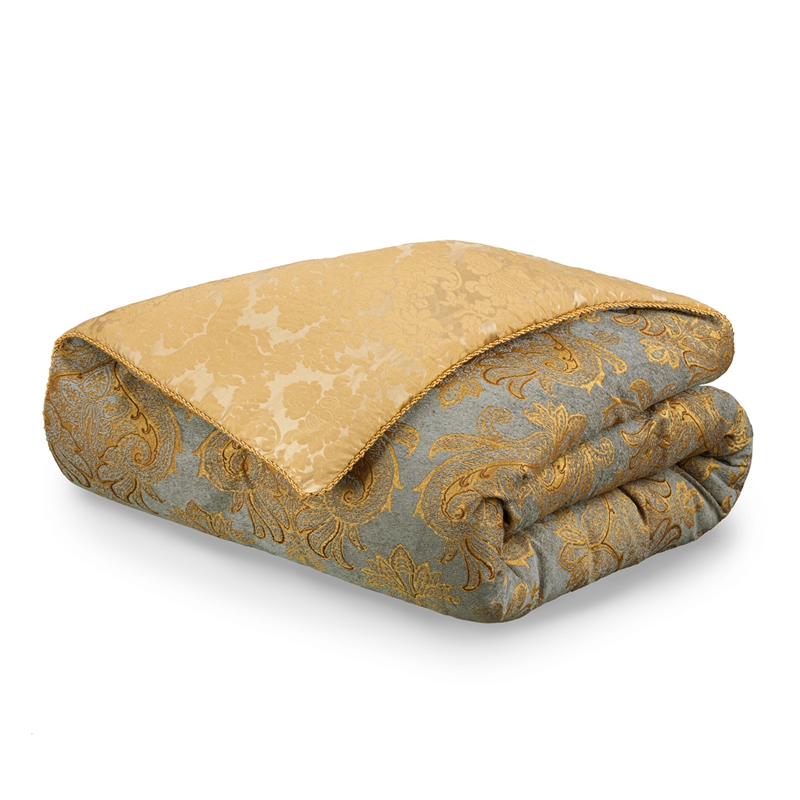 Pemberly Row 13-piece Fabric King Comforter Set in Blue/Gold