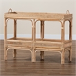 Pemberley Row Natural Rattan Brown Console Table Rectangular Fully Assembled