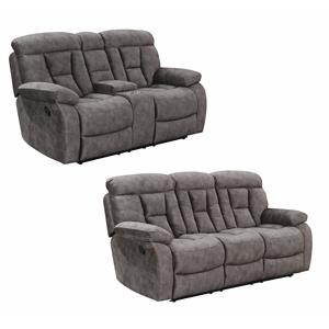 Pemberly Row Contemporary Mushroom Sofa and Loveseat 2-Piece Set