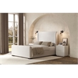 Pemberly Row Contemporary Upholstered Queen Platform Bed in Beige