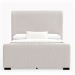 Pemberly Row Contemporary Upholstered Queen Platform Bed in Beige