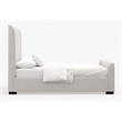 Pemberly Row Contemporary Upholstered Queen Platform Bed in Beige