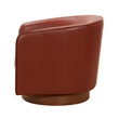Pemberley Row Top Grain Leather Caramel Barrel Chair Swivel 28.5
