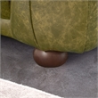 Pemberly Row Solid Wood Frame and Leather Upholstered Couch in Green