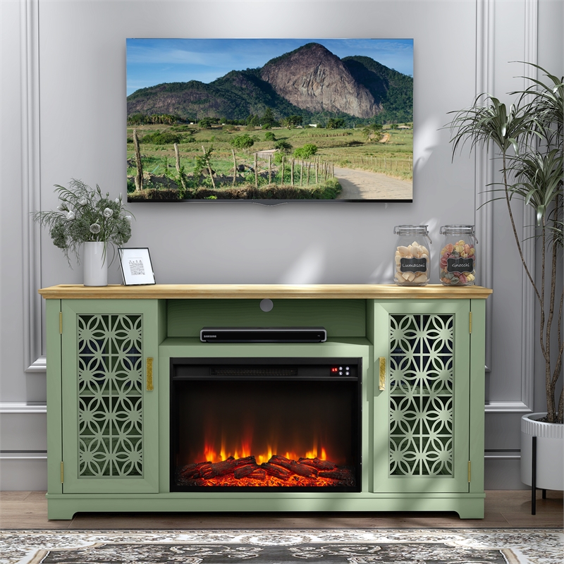 Pemberly Row TV Stand with Electric Fireplace for up to 65