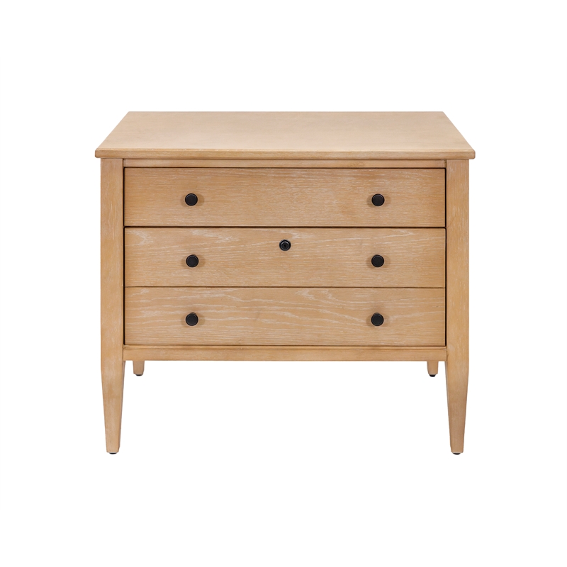 Pemberly Row Wood Lateral Filing Cabinet Storage with Drawers in Light Brown