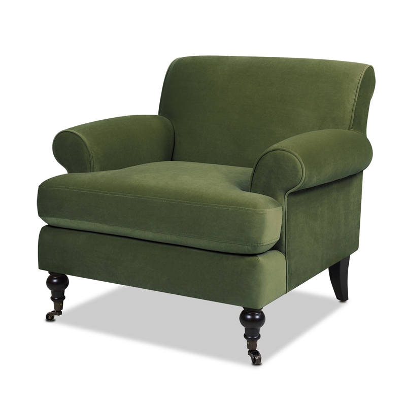 Pemberly Row Contemporary Solid Hardwood Chair in Olive Green