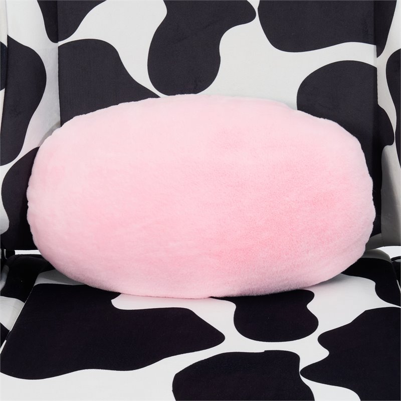 Pemberly Row Modern COW Print Fabric Gaming Chair Black/White