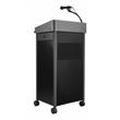 Pemberly Row Modern Metal Lectern with Sound in Charcoal Finish