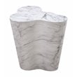 Pemberly Row Contemporary Marble Tall Side Table in White Finish