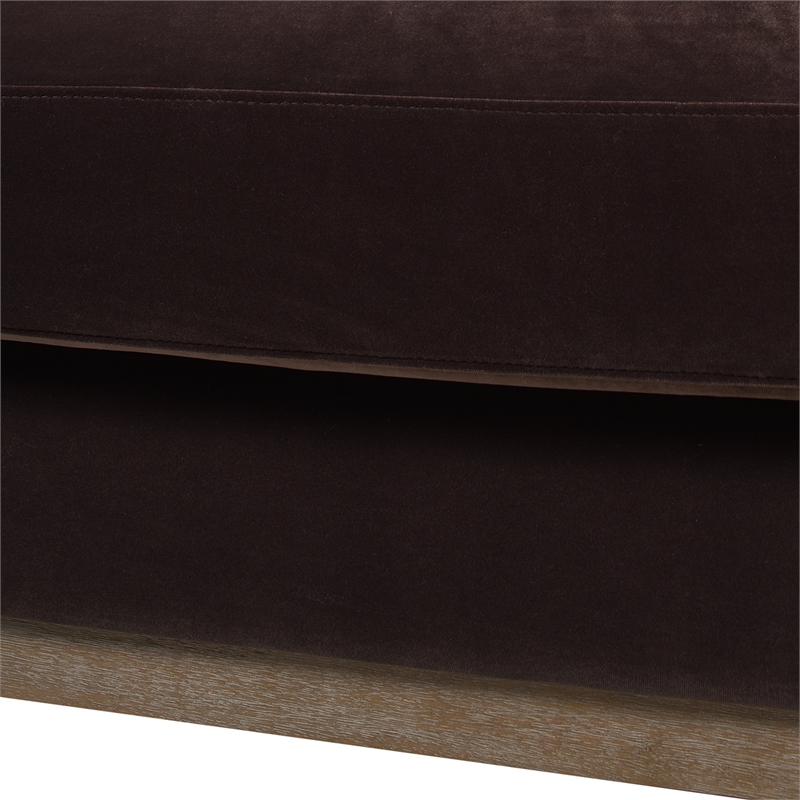Pemberley Row Performance Velvet Deep Brown Arm Chair Rectangular Removable Cushions 36