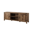Pemberly Row 4PC Barn Door TV Stand Coffee Table & 2 End Table Set in Rustic Oak