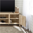 Pemberly Row 4PC Barn Door TV Stand Coffee Table & 2 End Table Set in White Oak
